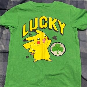 Green Pikachu Kids St Patrick’s Day T-Shirt
